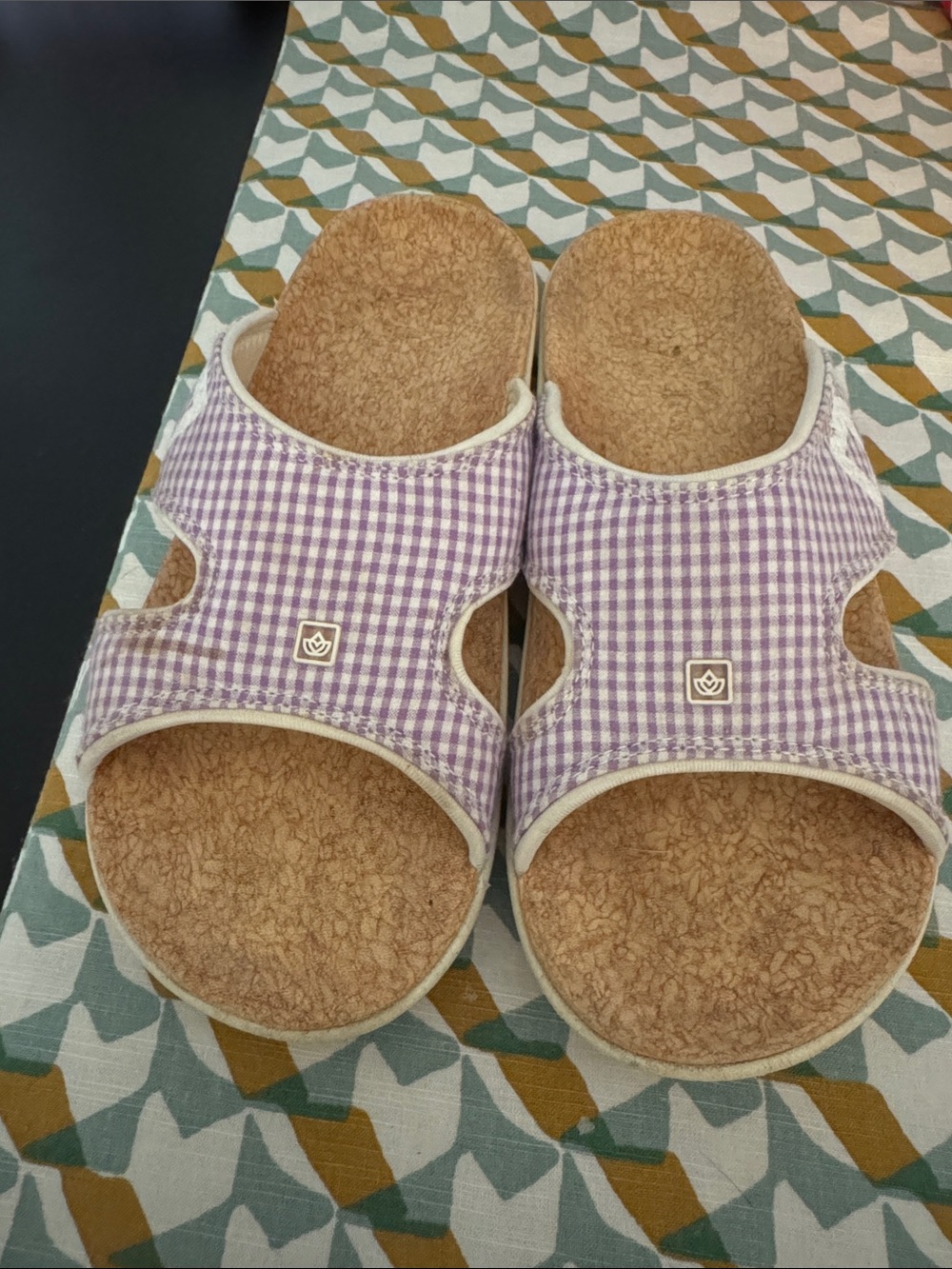 Women’s Lavender Slide Sandals - Comfort Footbed